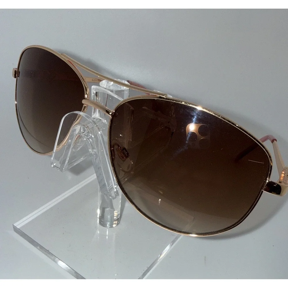 Juicy Couture Authentic Aviator Sunglasses Gold Metal Frame Rose Lens JC Heart